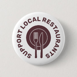 Ondersteuning voor lokale restaurants ronde button 5,7 cm
