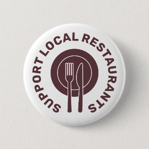 Ondersteuning voor lokale restaurants ronde button 5,7 cm