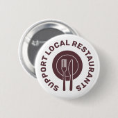 Ondersteuning voor lokale restaurants ronde button 5,7 cm (Voorkant /achterkant)
