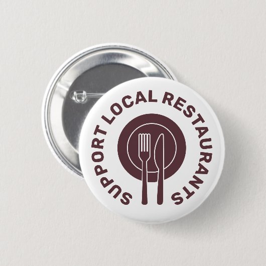 Ondersteuning voor lokale restaurants ronde button 5,7 cm (Voorkant /achterkant)