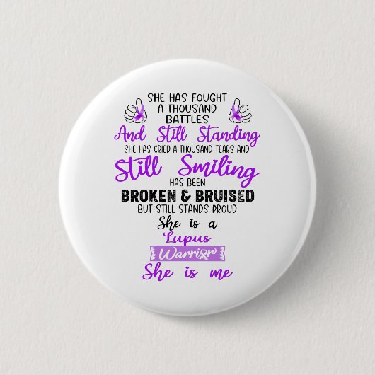 Ondersteuning voor Lupus Warrior-cadeaus Ronde Button 5,7 Cm (Voorkant)