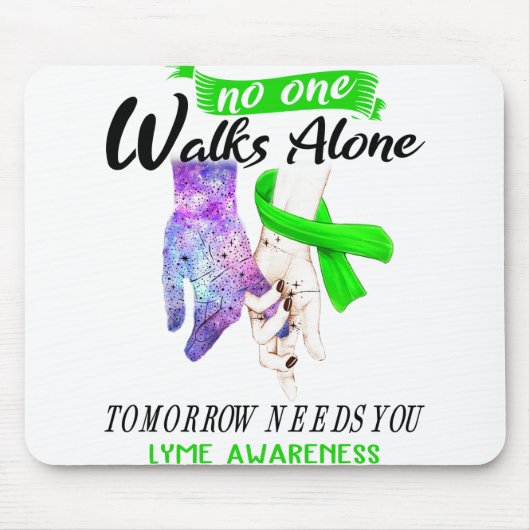 Ondersteuning voor Lyme Awareness Ribbon Gifts Muismat (Voorkant)