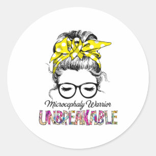 Ondersteuning voor microcephaly Awareness Ribbon Ronde Sticker