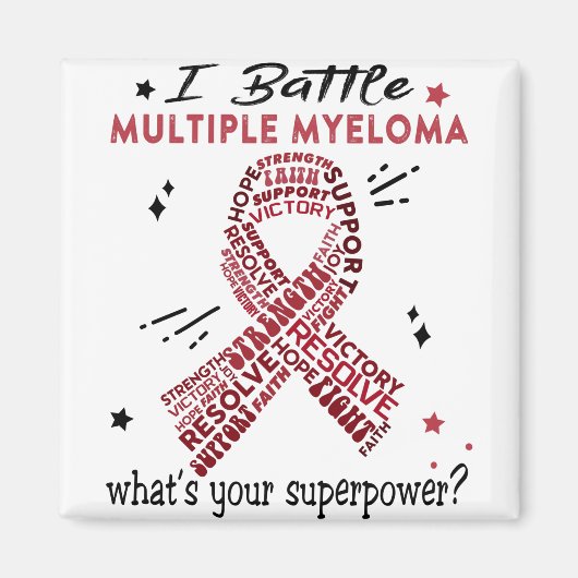 Ondersteuning voor multipel Myeloma Warrior Gifts Magneet (Voorkant)