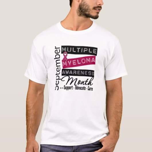 Ondersteuning voor Multiple Myeloma Awareness Mont T-shirt (Voorkant)