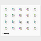 Ondersteuning voor Multiple Sclerose Awareness Rib Ronde Sticker (Vel)