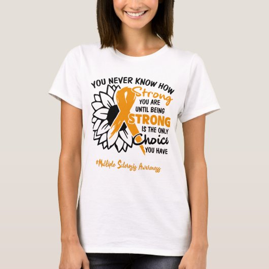 Ondersteuning voor Multiple Sclerose Awareness Rib T-shirt (Voorkant)