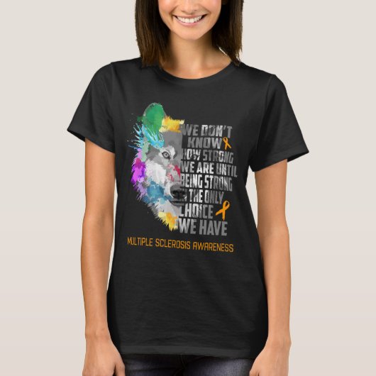 Ondersteuning voor Multiple Sclerose Awareness Rib T-shirt (Voorkant)