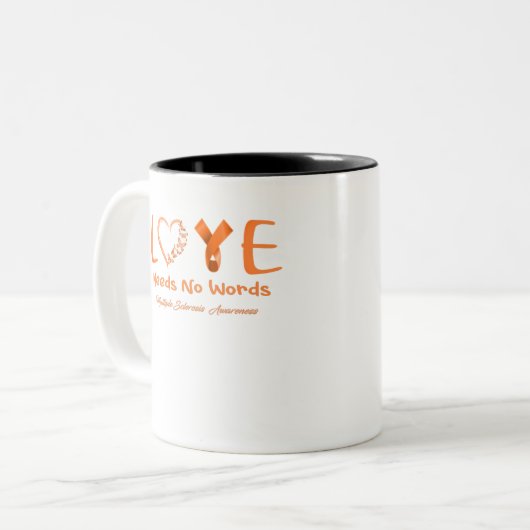 Ondersteuning voor Multiple Sclerose Awareness Rib Tweekleurige Koffiemok (Voorkant links)