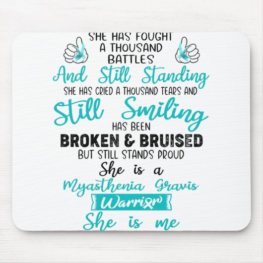 Ondersteuning voor Myasthenia Gravis Warrior Gifts Muismat (Voorkant)