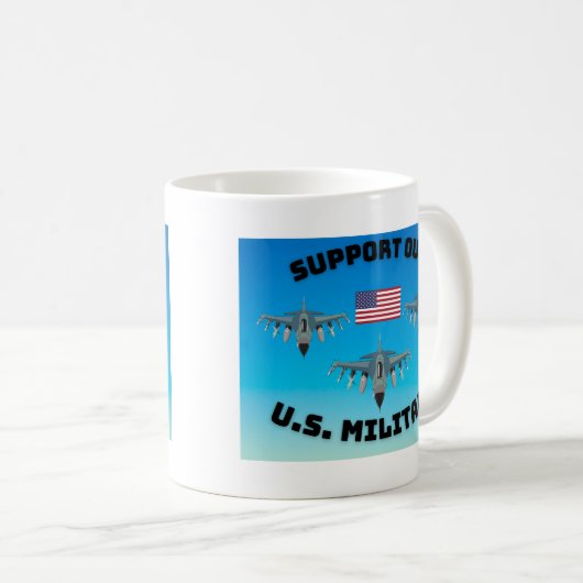 Ondersteuning voor onze Amerikaanse militaire Mok (Voorkant rechts)