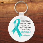 Ondersteuning voor ovariumkanker Sterke overleving Sleutelhanger (Voorkant)