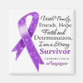 Ondersteuning voor pancreaskanker Sterke overlevin Magneet (Voorkant)