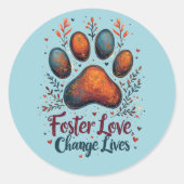 Ondersteuning voor Pet Foster Ronde Sticker (Voorkant)