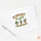 Ondersteuning voor Plant Parenthood Planting Garde Vierkante Sticker (Envelop)