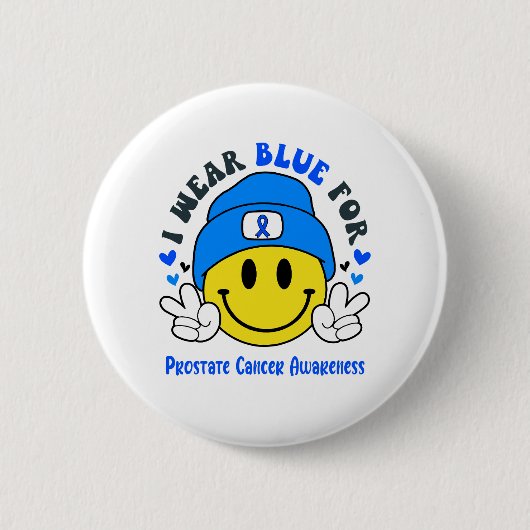 Ondersteuning voor prostaatkanker ronde button 5,7 cm (Voorkant)