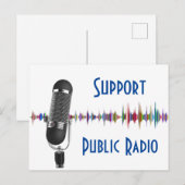 Ondersteuning voor publieke radio (Matte) Briefkaart (Voorkant / Achterkant)