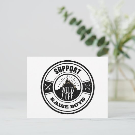 Ondersteuning voor Raise Boys in Wild Life Briefkaart (Staand voorkant)