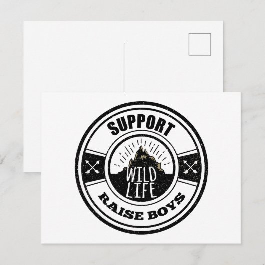 Ondersteuning voor Raise Boys in Wild Life Briefkaart (Voorkant / Achterkant)