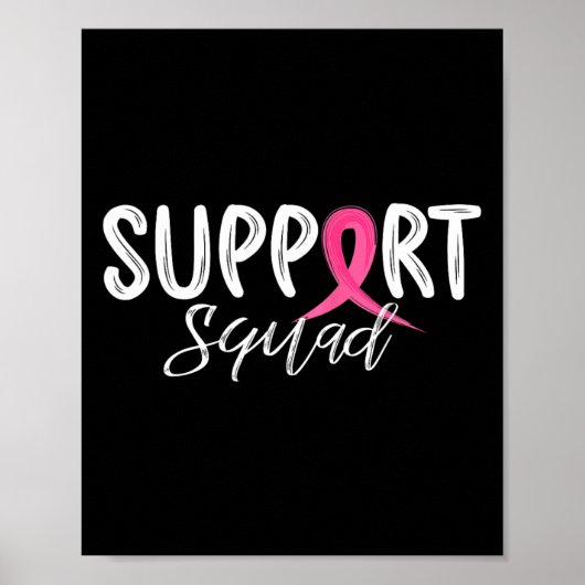 Ondersteuning voor Ribbon Pink Warrior Breast Canc Poster (Voorkant)
