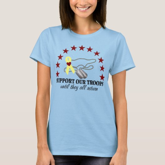 Ondersteuning voor rode vrijdagsterren t-shirt (Voorkant)