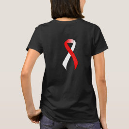 Ondersteuning voor rood en wit lint t-shirt
