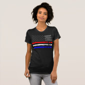 Ondersteuning voor rood wit en blauw - vuur/EMS/po T-shirt (Voorkant volledig)
