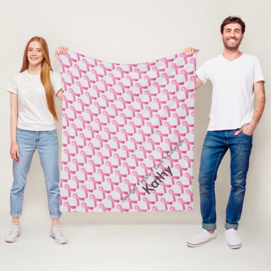 Ondersteuning voor roze lint borstkanker, speciaal fleece deken (In situ)