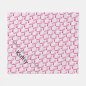 Ondersteuning voor roze lint borstkanker, speciaal fleece deken (Voorkant (Horizontaal))