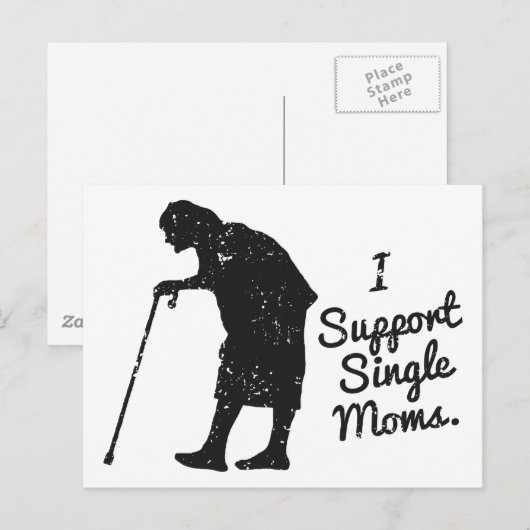 Ondersteuning voor Single Moms Briefkaart (Voorkant / Achterkant)