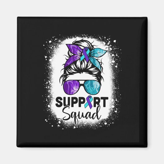 Ondersteuning voor Squad Messy Bun Zelfmoordpreven Magneet (Voorkant)