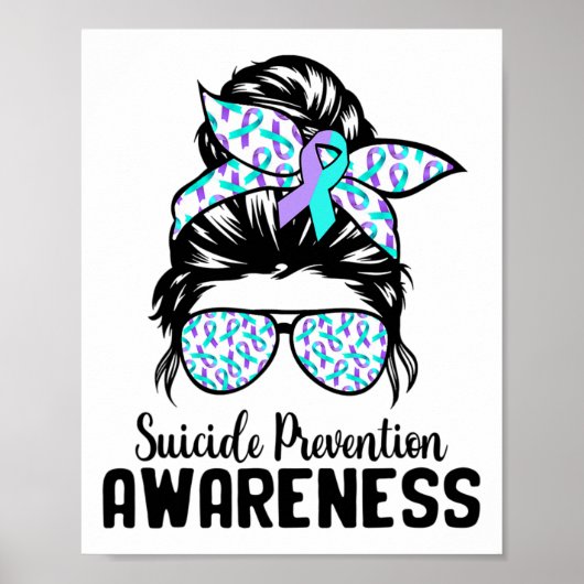 Ondersteuning voor Squad Messy Bun Zelfmoordpreven Poster (Voorkant)