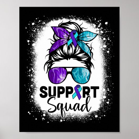 Ondersteuning voor Squad Messy Bun Zelfmoordpreven Poster (Voorkant)