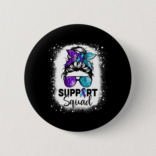 Ondersteuning voor Squad Messy Bun Zelfmoordpreven Ronde Button 5,7 Cm (Voorkant)