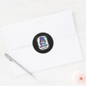 Ondersteuning voor Squad Messy Bun Zelfmoordpreven Ronde Sticker (Envelop)