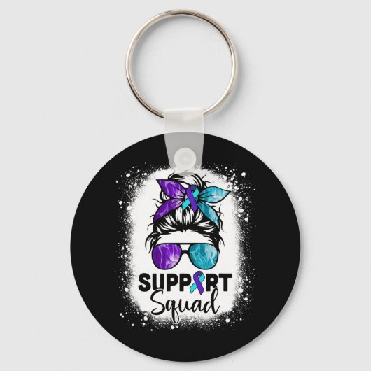 Ondersteuning voor Squad Messy Bun Zelfmoordpreven Sleutelhanger (Voorkant)