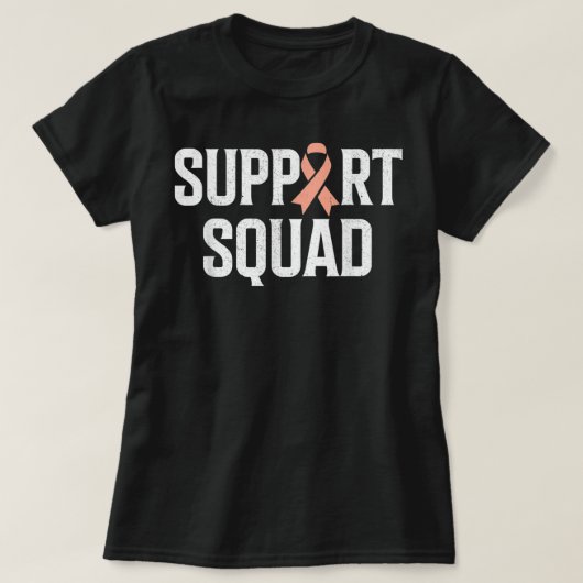 Ondersteuning voor Squad Support Uterine Cancer Aw T-shirt (Design voorkant)