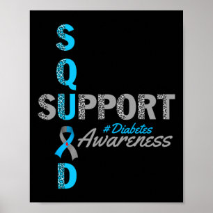 ondersteuning voor squad t1d t2d diabetes grijs bl poster
