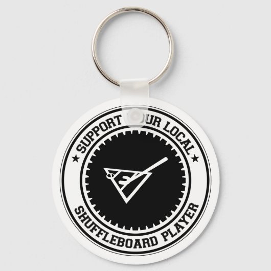 Ondersteuning voor uw lokale Shuffleboard Player Sleutelhanger (Voorkant)