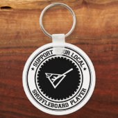 Ondersteuning voor uw lokale Shuffleboard Player Sleutelhanger (Voorkant)