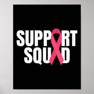 Ondersteuning voor vierkant roze lint borstkankerb poster