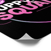 Ondersteuning voor vierkant roze lint borstkankerb poster (Hoek)