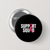 Ondersteuning voor vierkant roze lint borstkankerb ronde button 5,7 cm (Voorkant /achterkant)