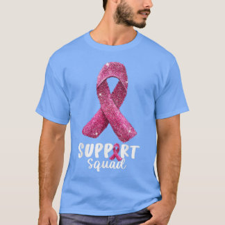 Ondersteuning voor vierkant roze lint borstkankerb t-shirt
