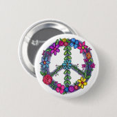 Ondersteuning voor vredes-gebarentaal tegen oorlog ronde button 5,7 cm (Voorkant /achterkant)