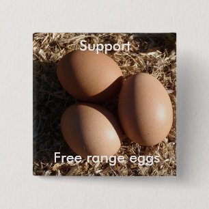 Ondersteuning voor vrijetijdseieren badge vierkante button 5,1 cm