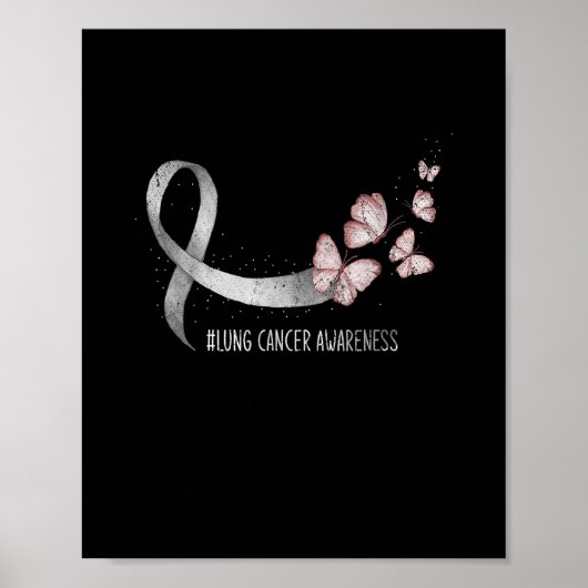  ondersteuning voor White Ribbon Support Lung Canc Poster (Voorkant)