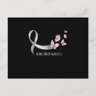ondersteuning voor White Ribbon Support Lung Canc Uitnodiging Briefkaart