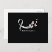  ondersteuning voor White Ribbon Support Lung Canc Uitnodiging Briefkaart (Voorkant / Achterkant)