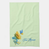 Ondersteuning voor  zonnebloem en vlinder Oekraïne Theedoek (Verticaal)